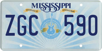 MS license plate ZGC590