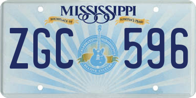 MS license plate ZGC596