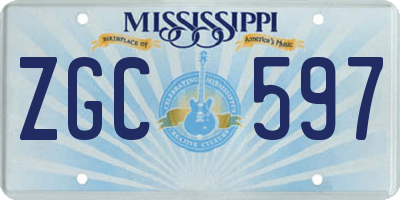MS license plate ZGC597