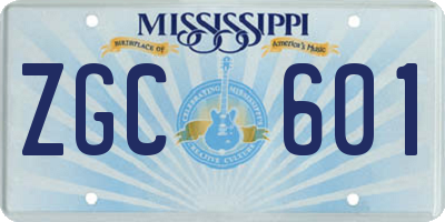 MS license plate ZGC601