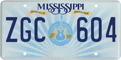 MS license plate ZGC604