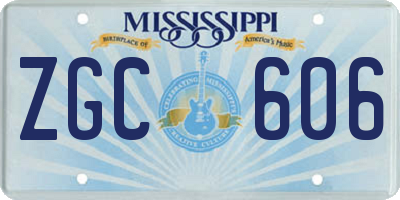 MS license plate ZGC606