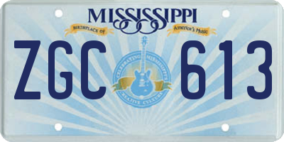 MS license plate ZGC613