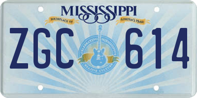 MS license plate ZGC614