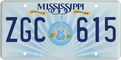 MS license plate ZGC615