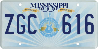 MS license plate ZGC616