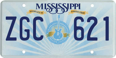 MS license plate ZGC621