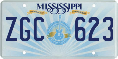 MS license plate ZGC623