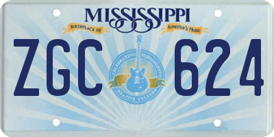 MS license plate ZGC624