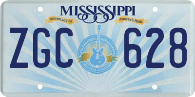MS license plate ZGC628