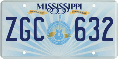 MS license plate ZGC632