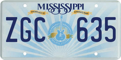 MS license plate ZGC635