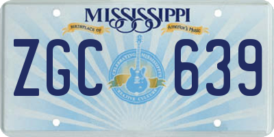 MS license plate ZGC639