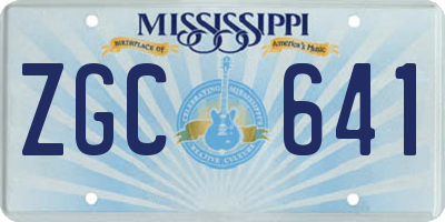 MS license plate ZGC641