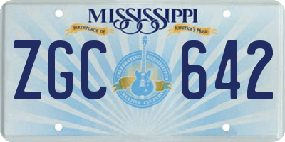 MS license plate ZGC642