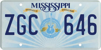 MS license plate ZGC646