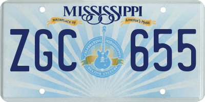 MS license plate ZGC655
