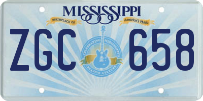 MS license plate ZGC658
