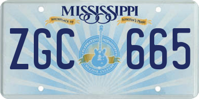 MS license plate ZGC665