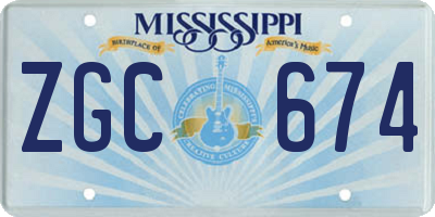 MS license plate ZGC674