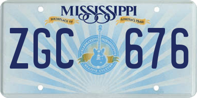 MS license plate ZGC676