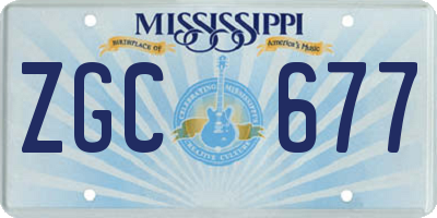 MS license plate ZGC677