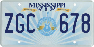 MS license plate ZGC678