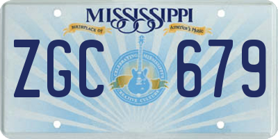MS license plate ZGC679