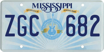 MS license plate ZGC682