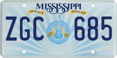 MS license plate ZGC685