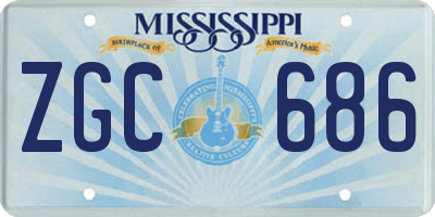 MS license plate ZGC686