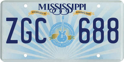 MS license plate ZGC688
