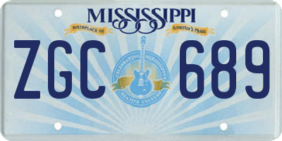 MS license plate ZGC689