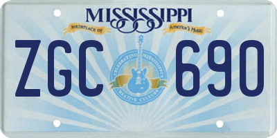 MS license plate ZGC690
