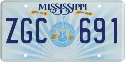 MS license plate ZGC691