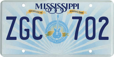 MS license plate ZGC702