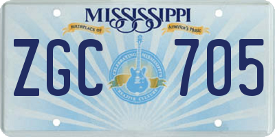 MS license plate ZGC705