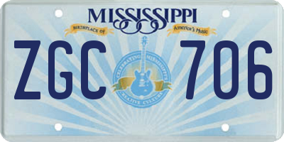 MS license plate ZGC706