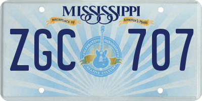 MS license plate ZGC707