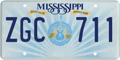 MS license plate ZGC711