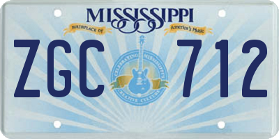 MS license plate ZGC712
