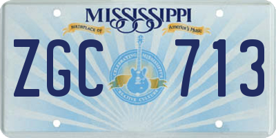 MS license plate ZGC713
