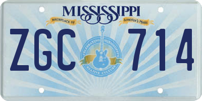 MS license plate ZGC714