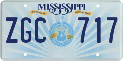 MS license plate ZGC717