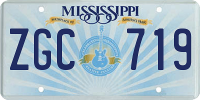 MS license plate ZGC719