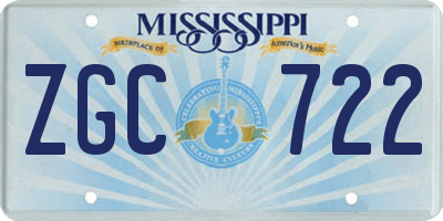 MS license plate ZGC722