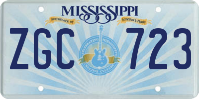 MS license plate ZGC723
