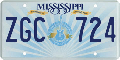MS license plate ZGC724