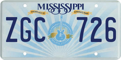 MS license plate ZGC726