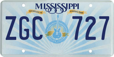 MS license plate ZGC727